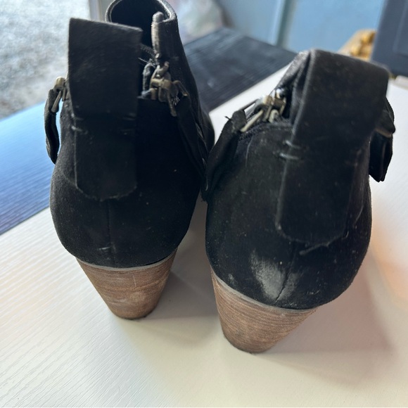 Black Suede Ankle Booties with Block Heel - Size 12 - $20 - Picture 4 of 4
